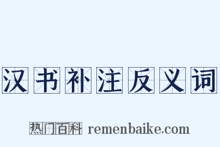 汉书补注反义词是什么意思的图片